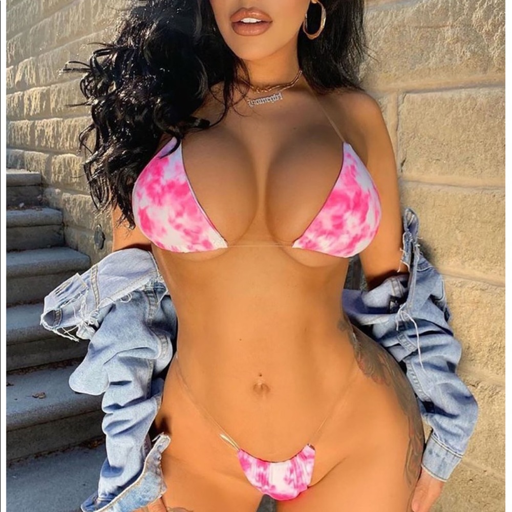 Catching Vibes 2 Piece Straps Bikini - Pink/Combo